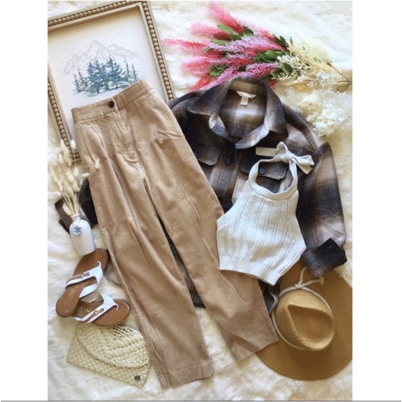 H&M Vintage Farmhouse High Waisted Corduroy Slacks - Picture 2 of 11